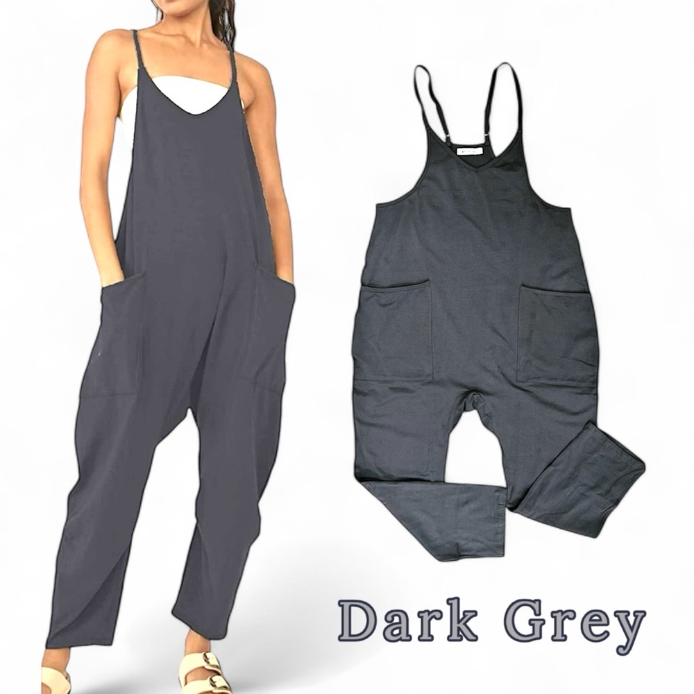 Casual V-Neck Sleeveless Harem Overall Jumpsuit - Picture 3 of 16